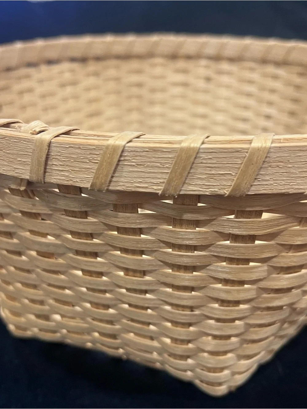 Natural Woven Bamboo Hexagon Farmhouse Basket - Beige